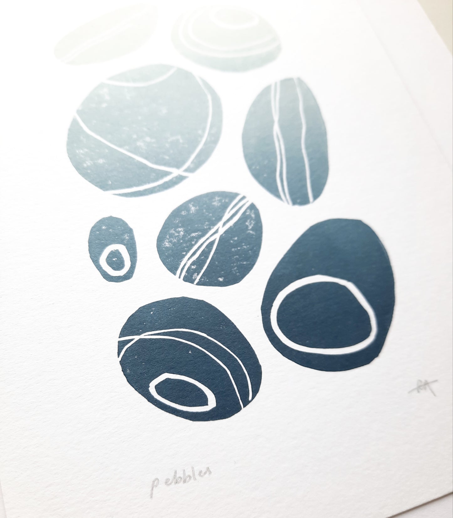 Pebbles - Small Original Lino Print | Unframed