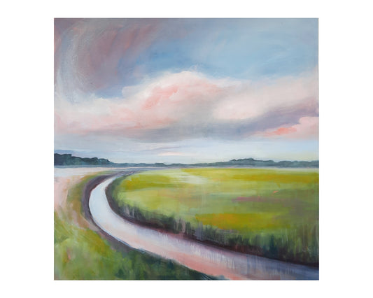 The River Erewash - Large Original Oil on Canvas Landscape Painting