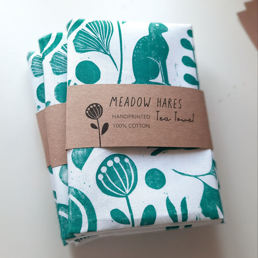 SECONDS Meadow Hare Tea Towel