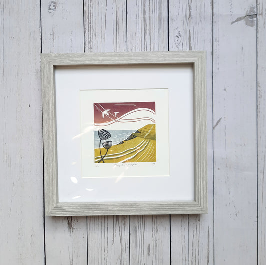 Along the Coast Path - Framed Lino Print