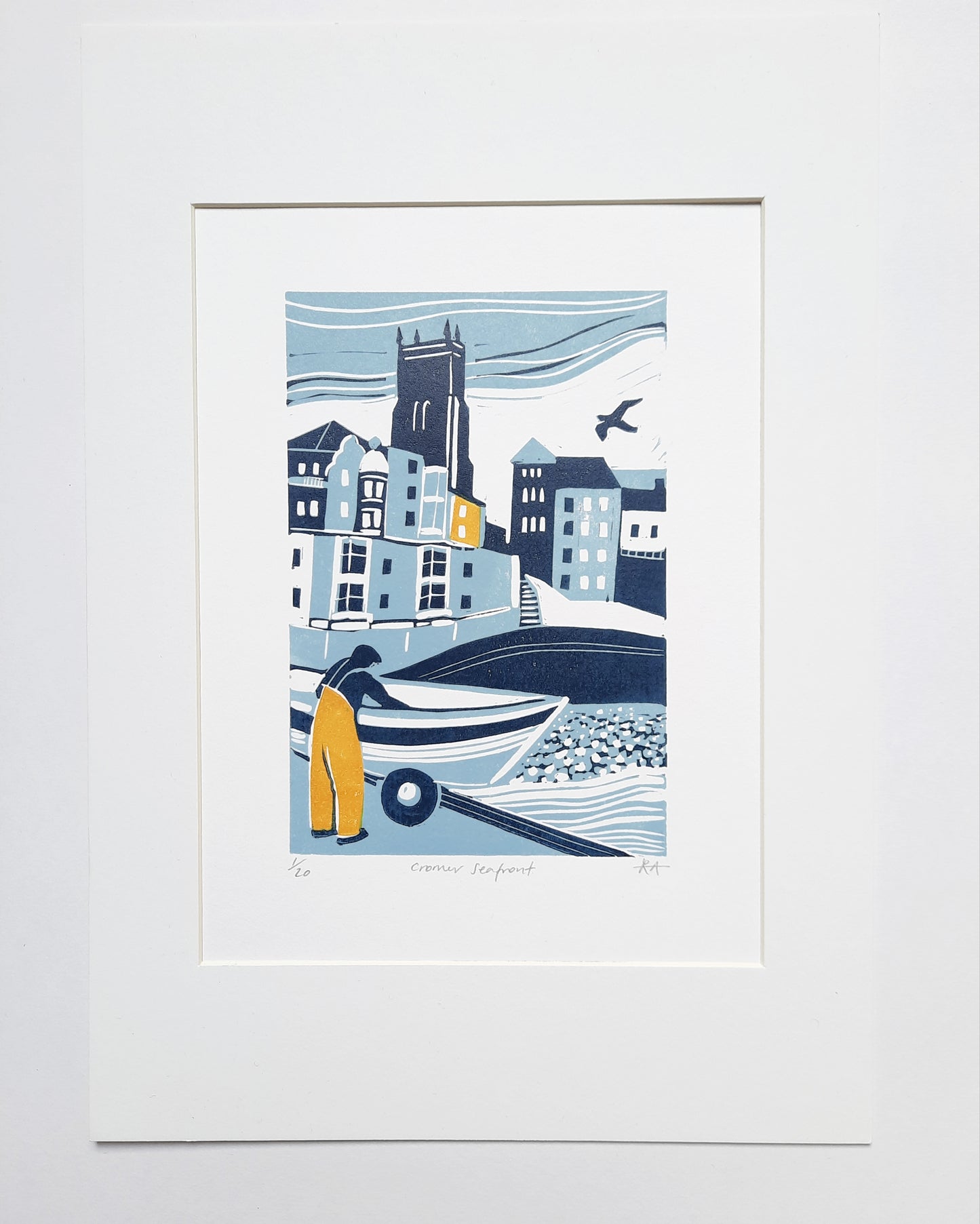 Cromer Seafront - Original Lino Print | Unframed | Norfolk Lino Cut | Gift Idea