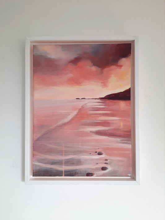Reflections II - Original Oil on Canvas Landscape painting | Abstract Art | Norfolk Coast | Cromer