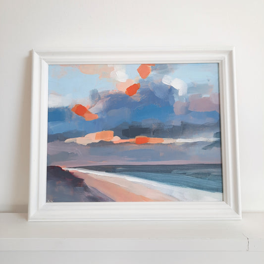 Break in the Clouds - Framed acrylic on canvas painting