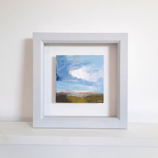 Spring Breeze - Small framed oil on canvas landscape painting