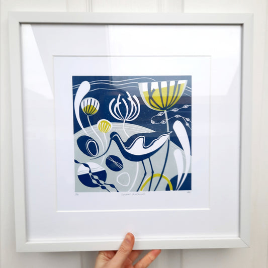 Coastal Seedheads - Framed Lino Print