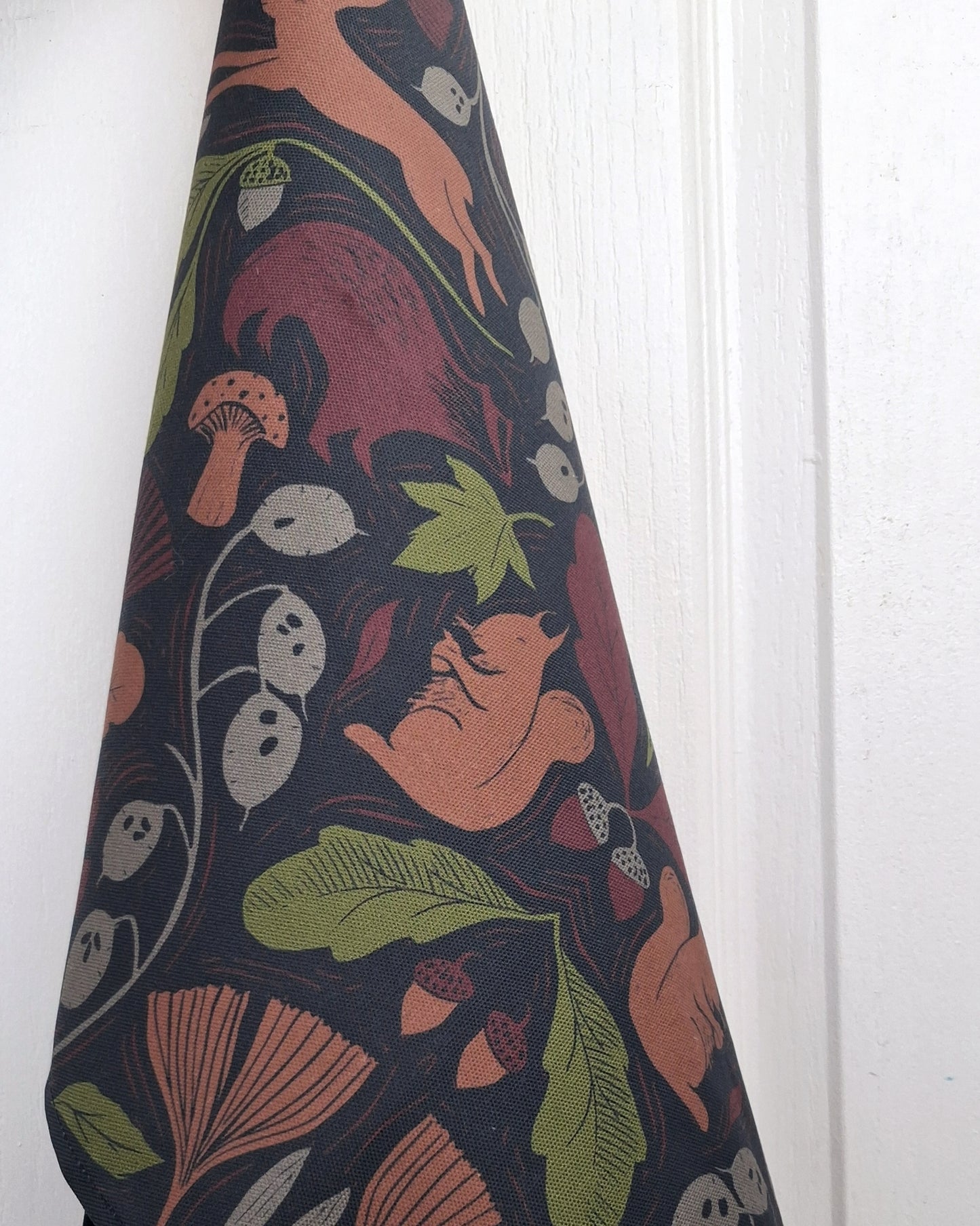 Autumn Delights Tea Towel - Dark Blue Cotton