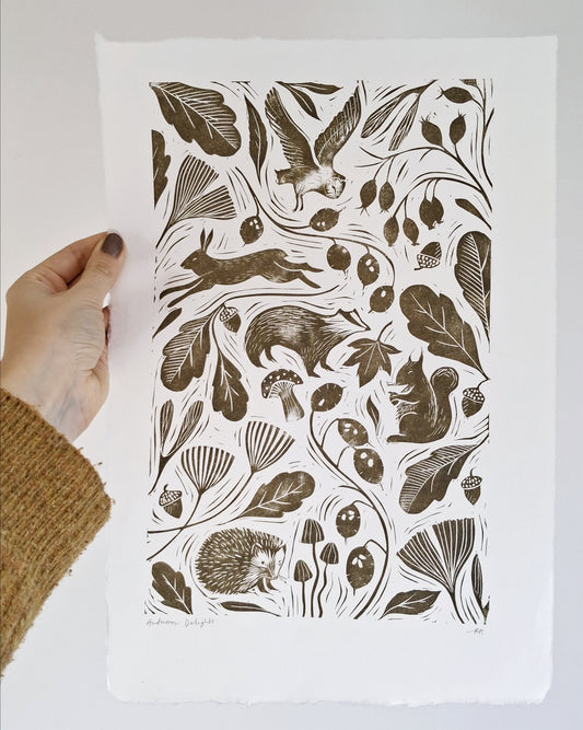 SECONDS Autumn Delights Lino Print