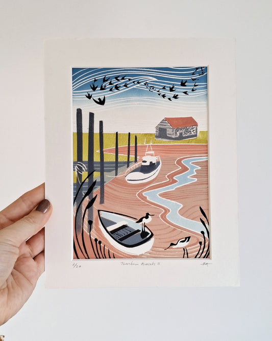 SECONDS Thornham Avocets II Lino Print