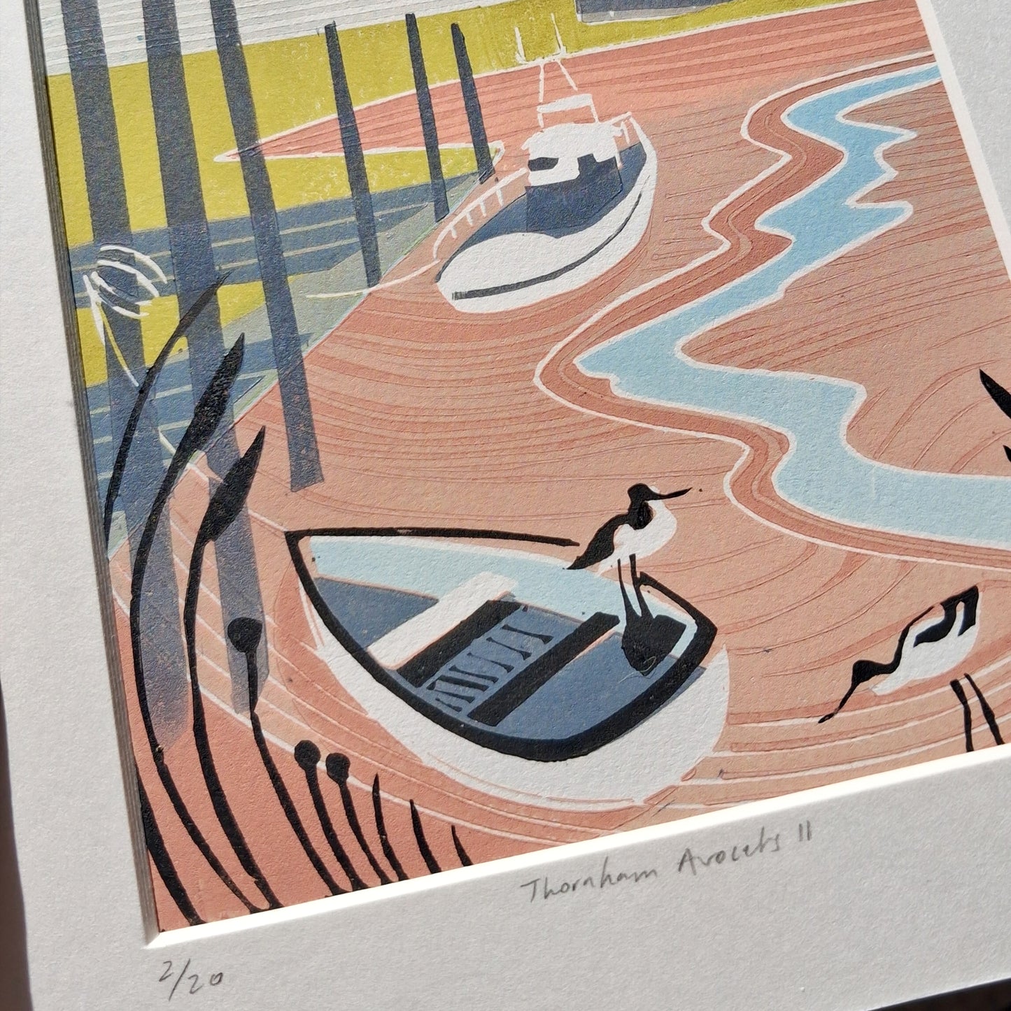 SECONDS Thornham Avocets II Lino Print