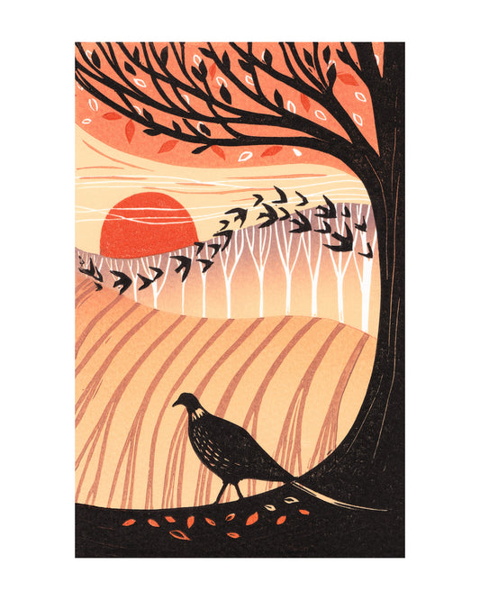 Autumn Shadows - Original Lino Print