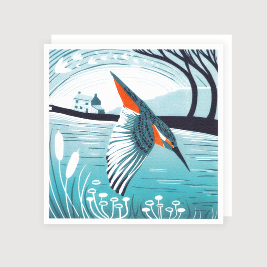 Canal Kingfisher - Greetings Card