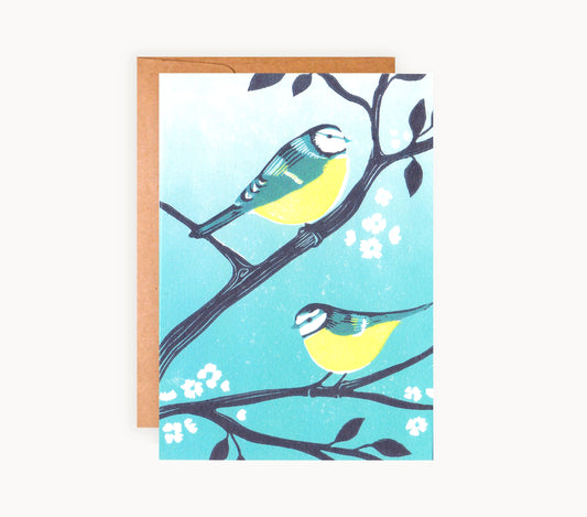 Blue Tits - Greetings Card
