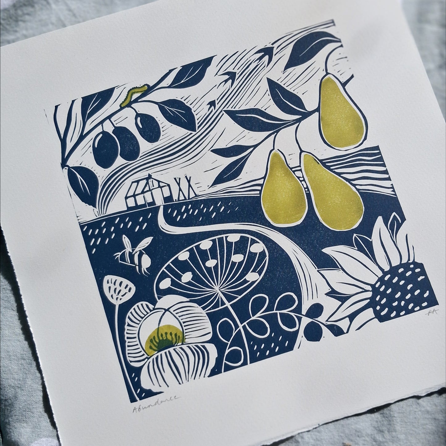 Abundance - Original Lino Print