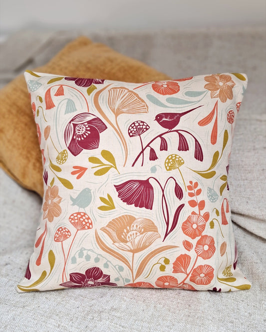SECONDS - Blooms & Birds Cushion Cover Sample