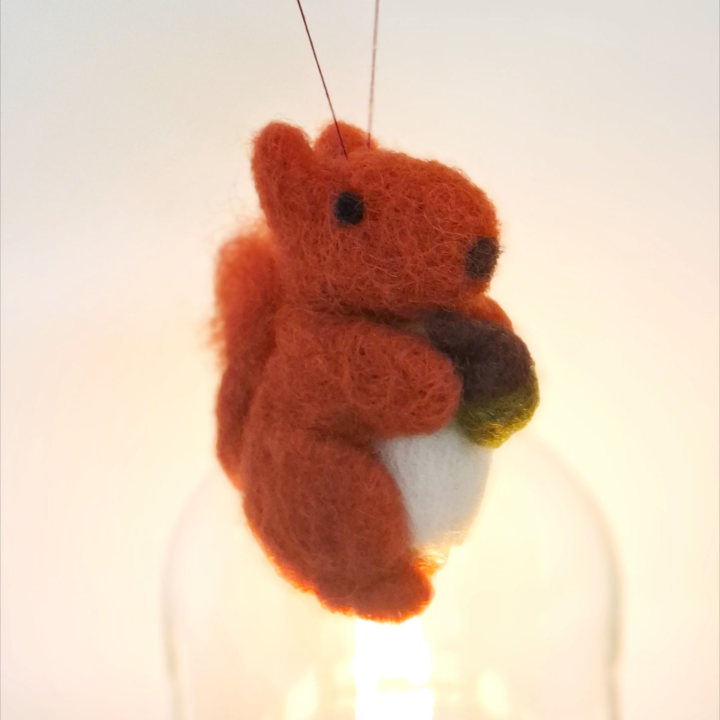 Handmade Needle Felted Red Squirrel Decoration - Made to Order