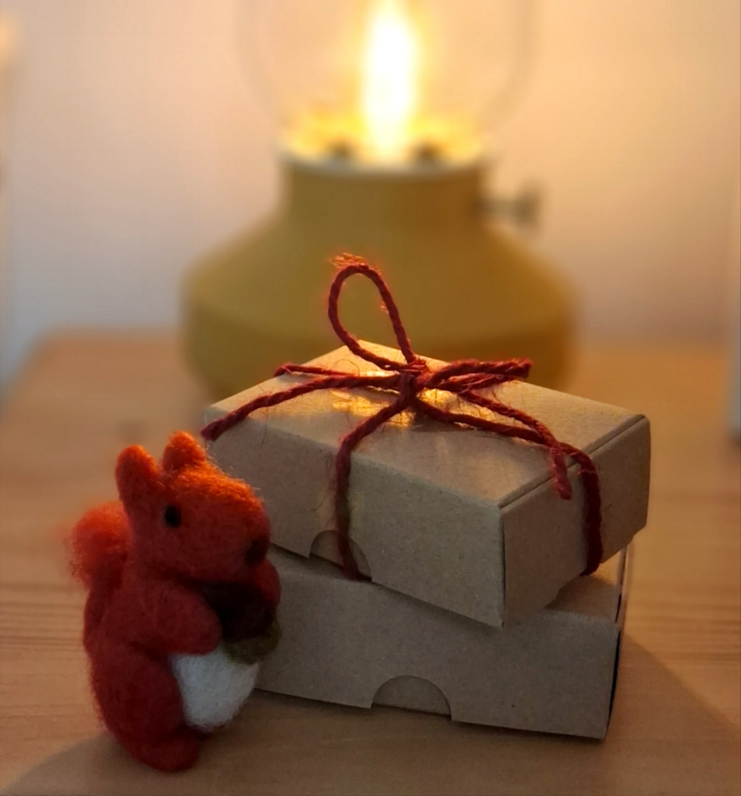 Handmade Needle Felted Red Squirrel Decoration - Made to Order