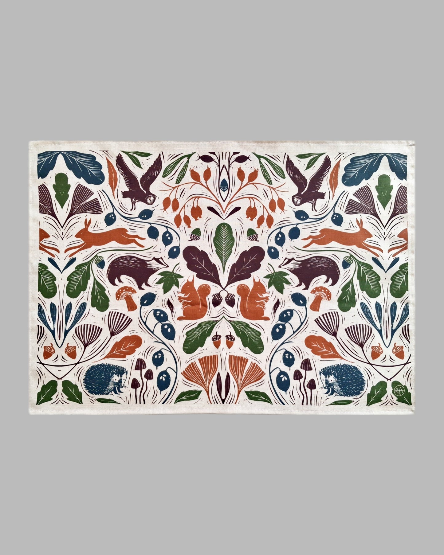 Autumn Delights Tea Towel - Natural Cotton Linen Blend