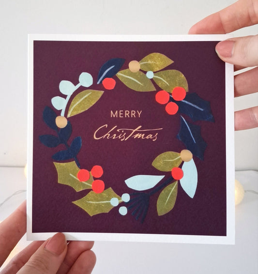 Christmas Wreath - Greetings Card | Christmas Card