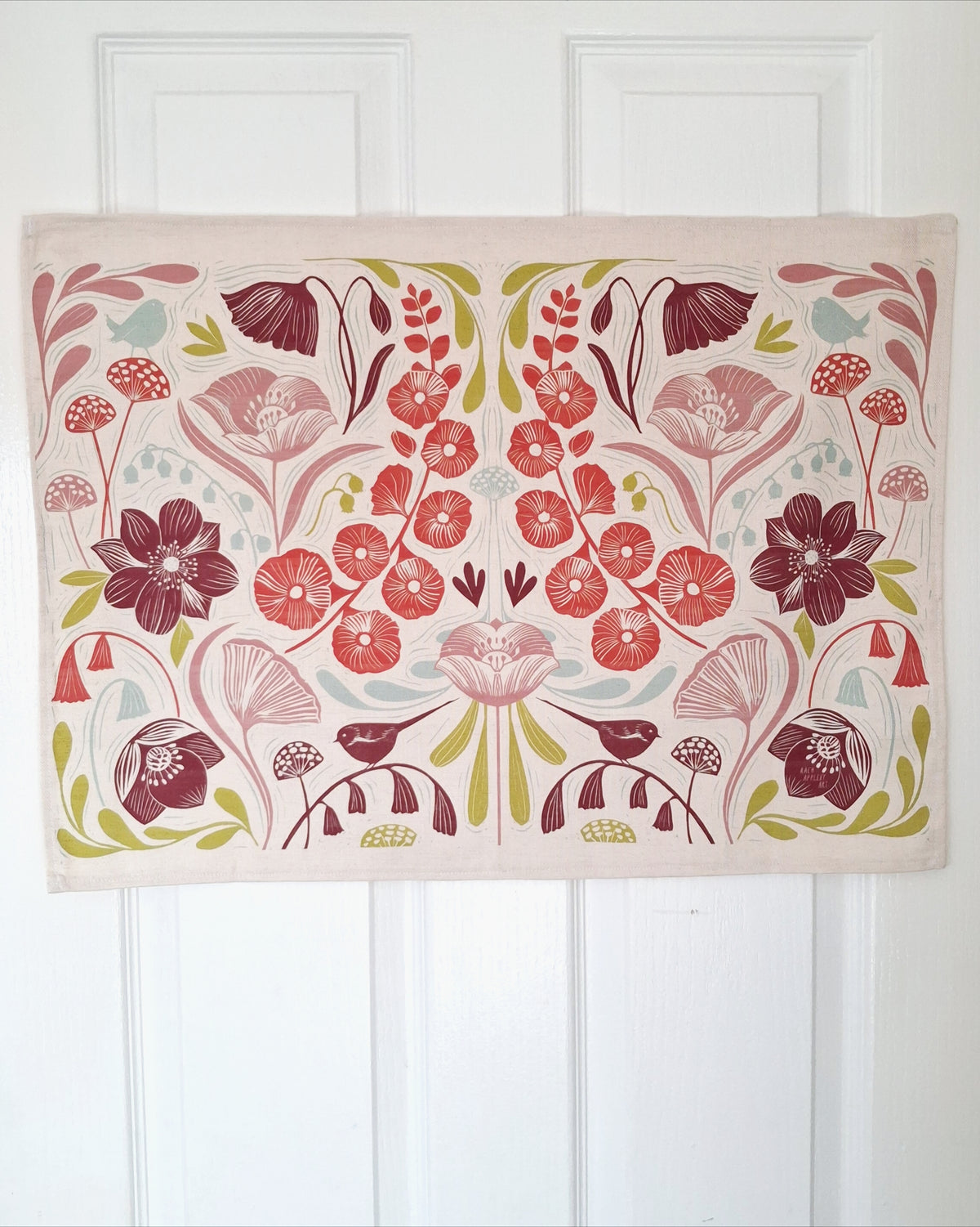 SECONDS - Blooms & Birds Tea Towel Sample