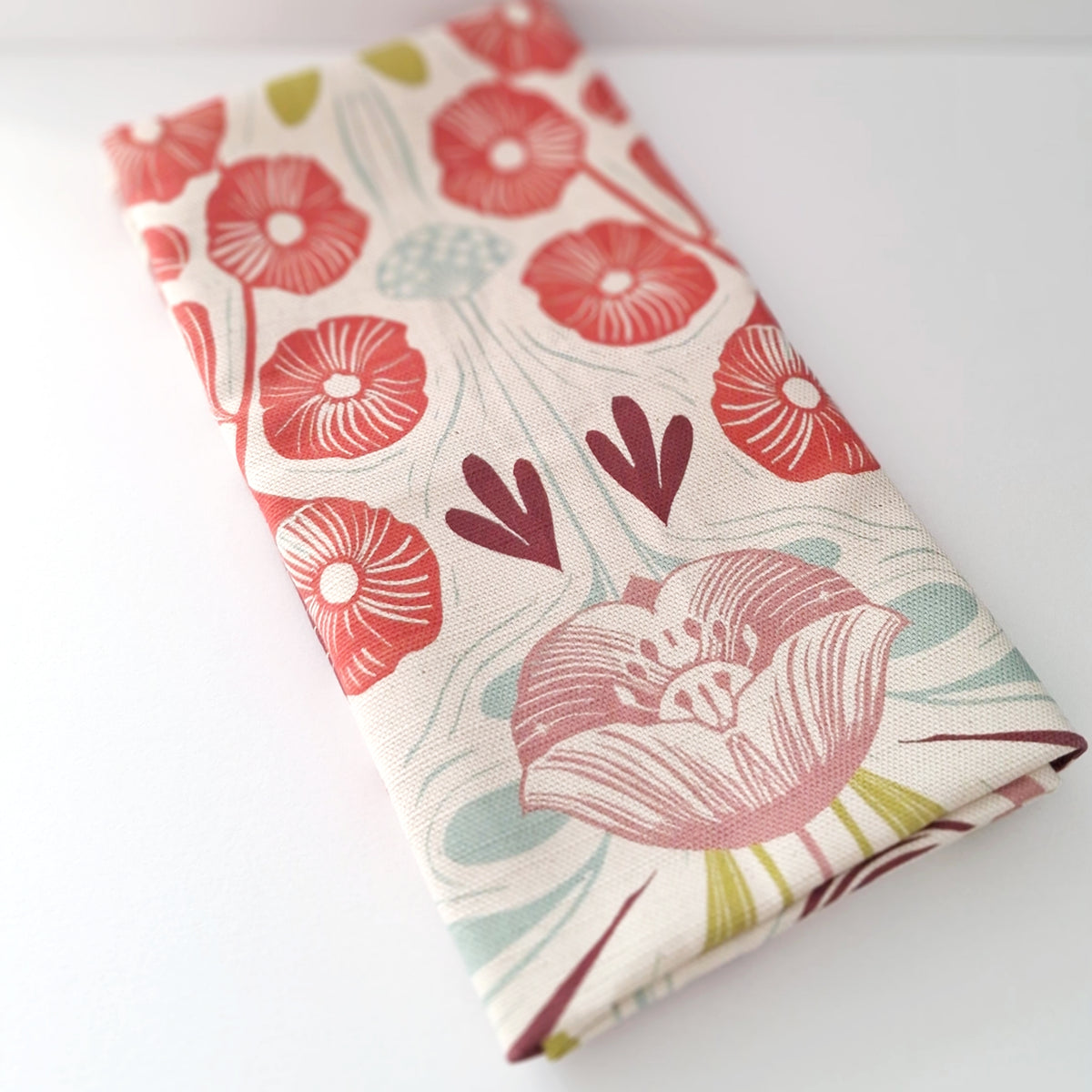 SECONDS - Blooms & Birds Tea Towel Sample