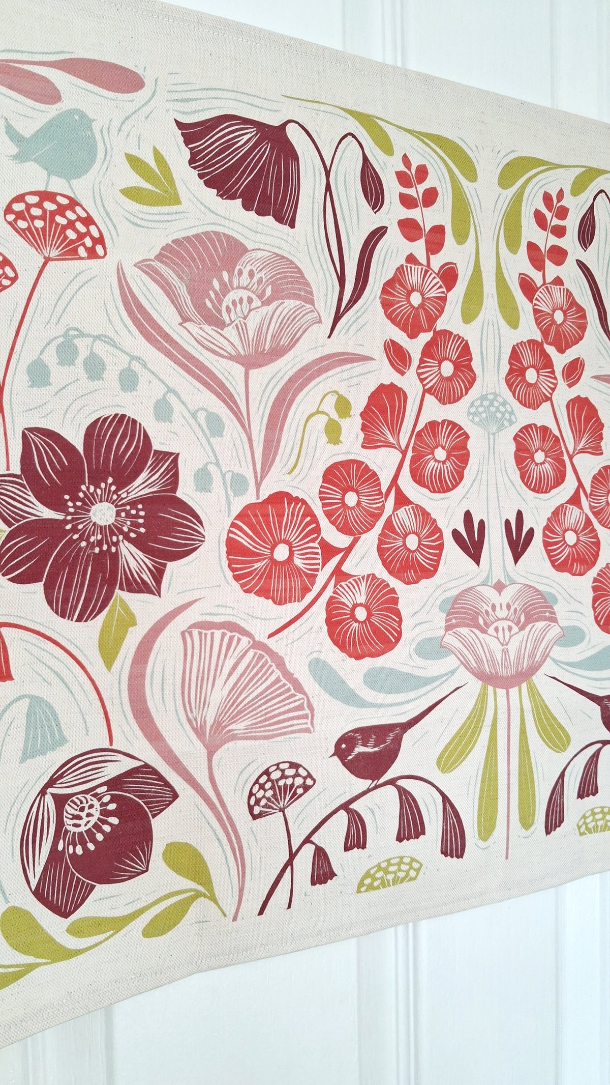 SECONDS - Blooms & Birds Tea Towel Sample