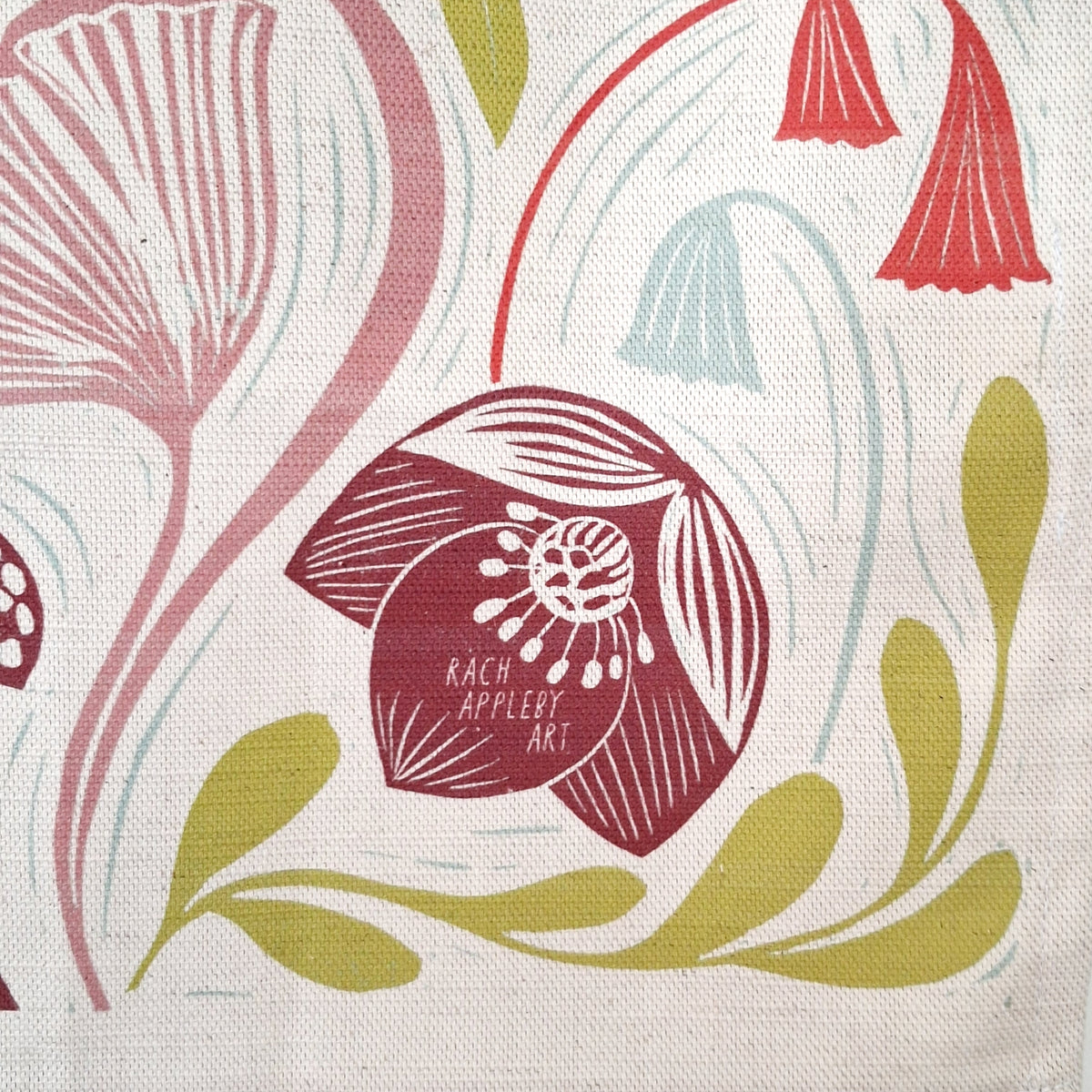 SECONDS - Blooms & Birds Tea Towel Sample