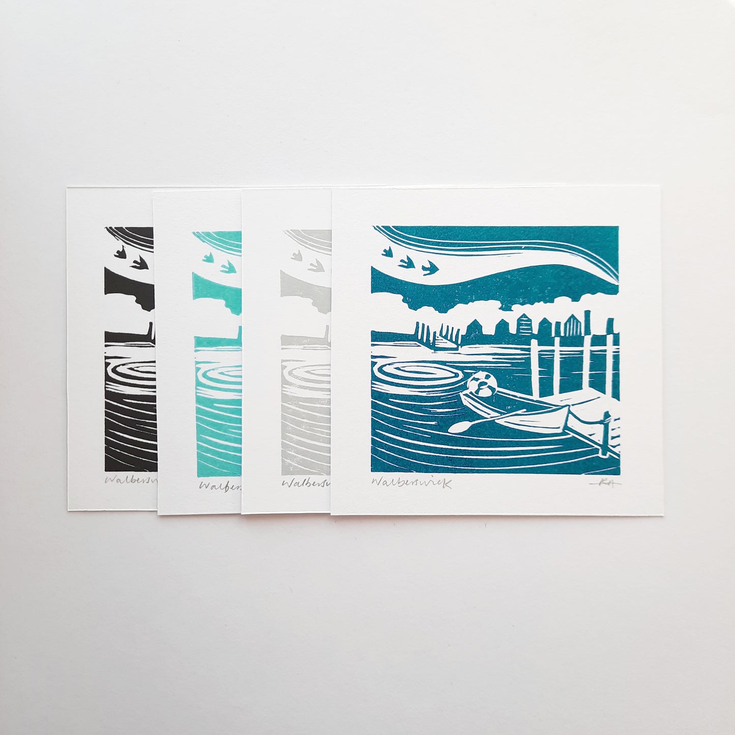 Suffolk Coast Series - Mini Lino Prints | Walberswick | Woodbridge | Aldeburgh | Southwold