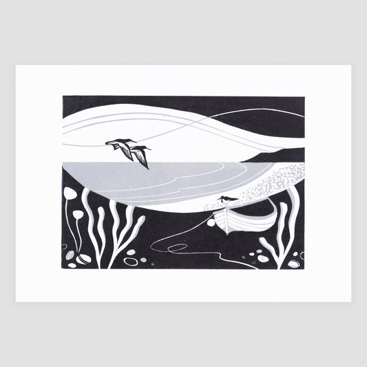 Sounds of the Shore - Original Lino Print | Unframed | Lino Cut | Gift Idea