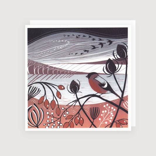 Winter Bullfinch - Greetings Card