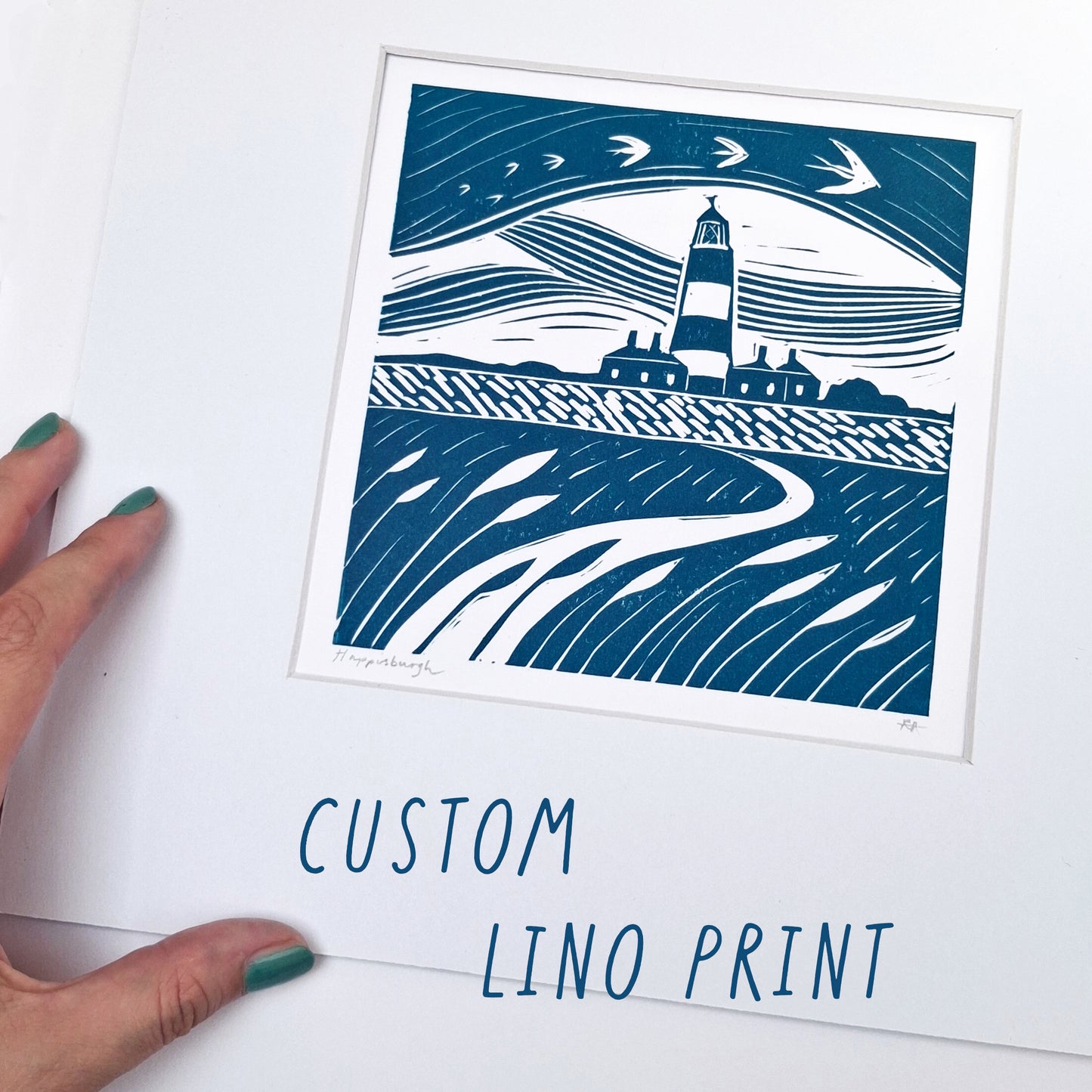 Custom Lino Print - Landscape Location