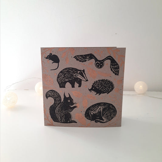 SECONDS Woodland Animals Greetings Card