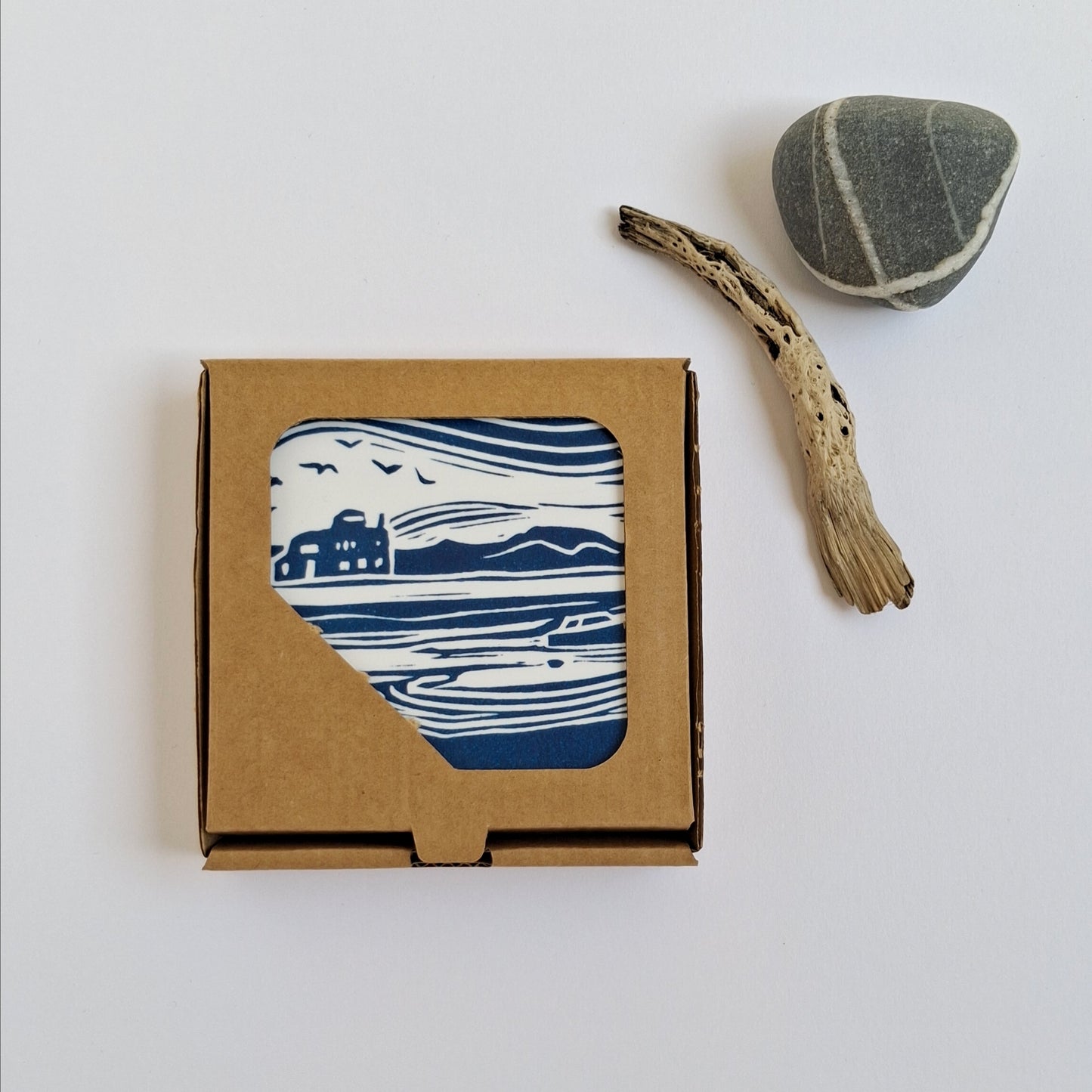 Set of 4 Norfolk COASTers - Lino Print Designs