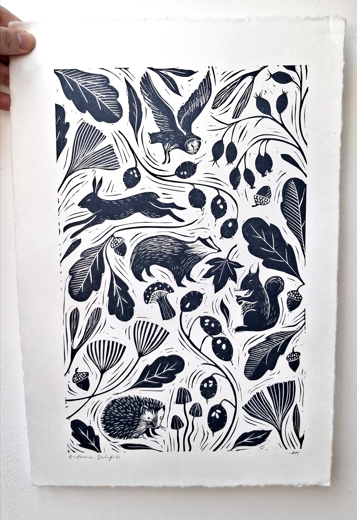 Autumn Delights - Original Lino Print