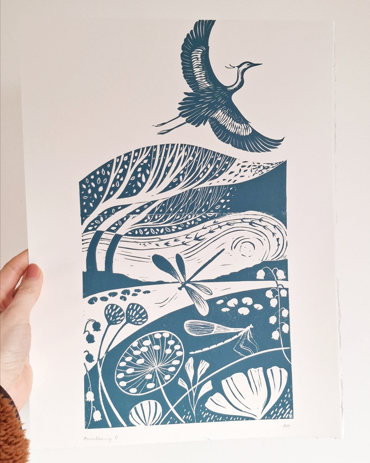 SECONDS - Awakening II Lino Print