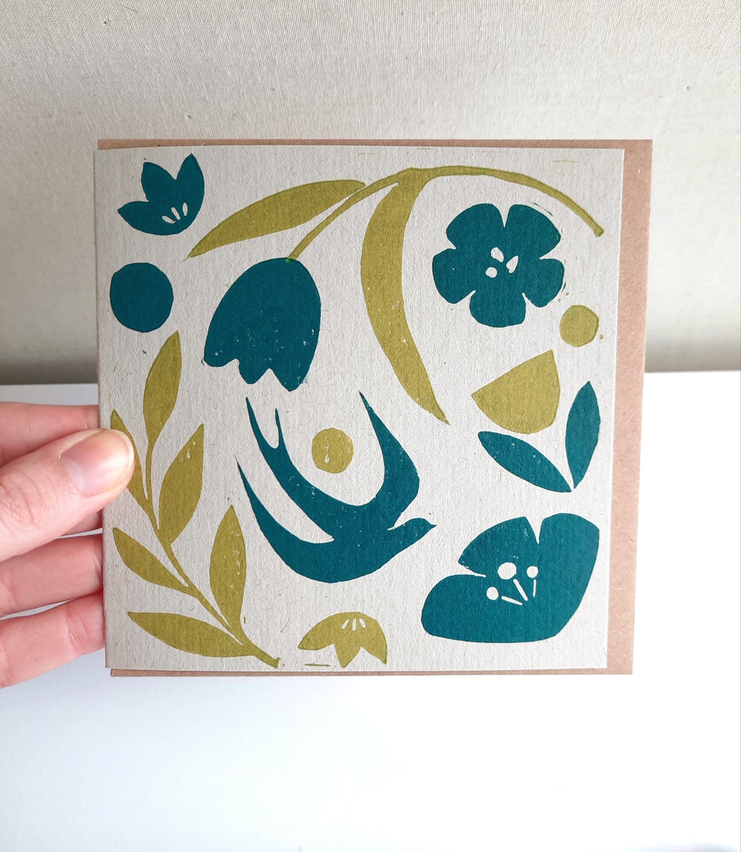 In Bloom - Hand printed Greetings Card | Floral Pattern | Birthday
