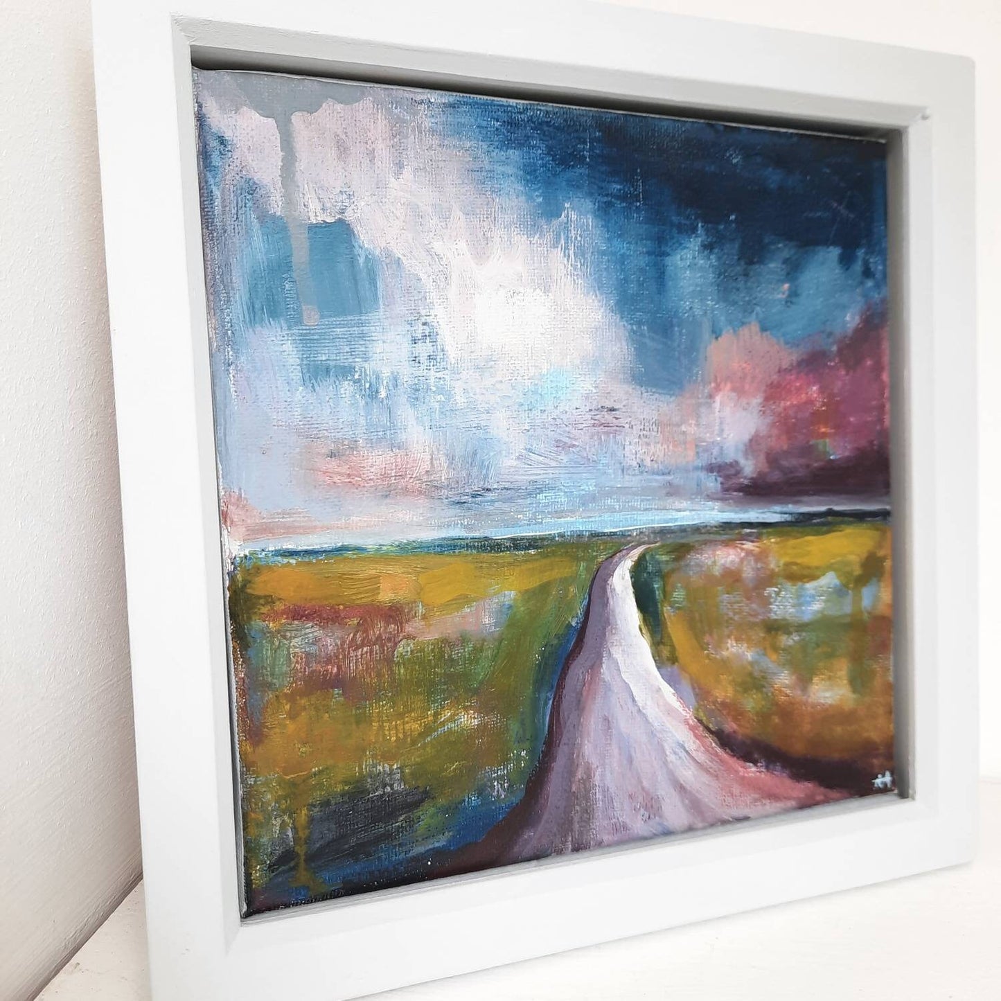 In the Distance - Original Oil on Canvas Landscape Painting | Framed | Abstract Art