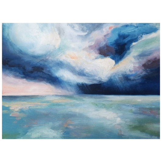 Seascape I - Oil on canvas board painting | Abstract Impressionist Landscape | Seascape