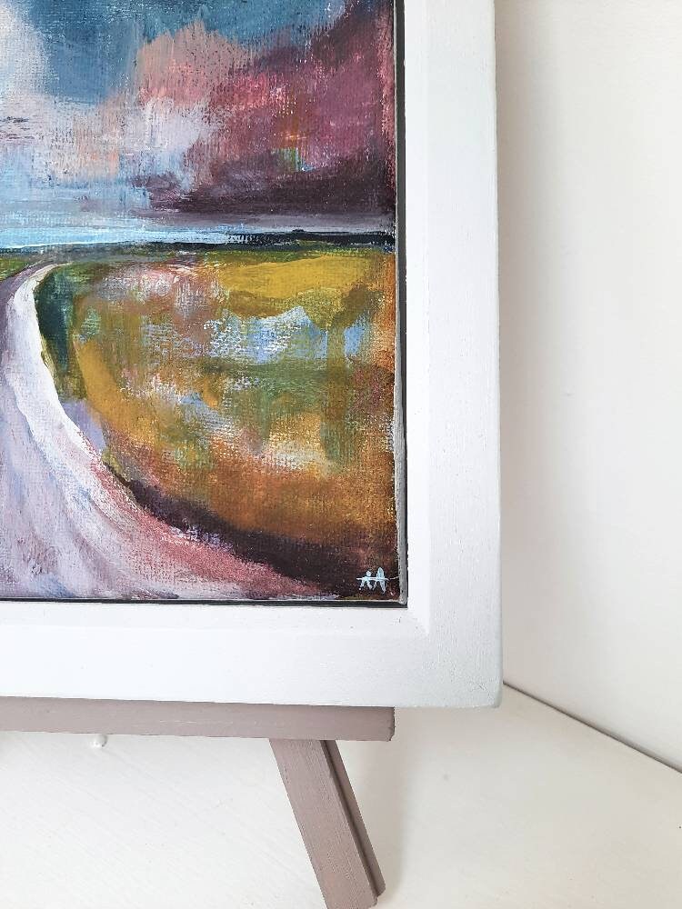 In the Distance - Original Oil on Canvas Landscape Painting | Framed | Abstract Art